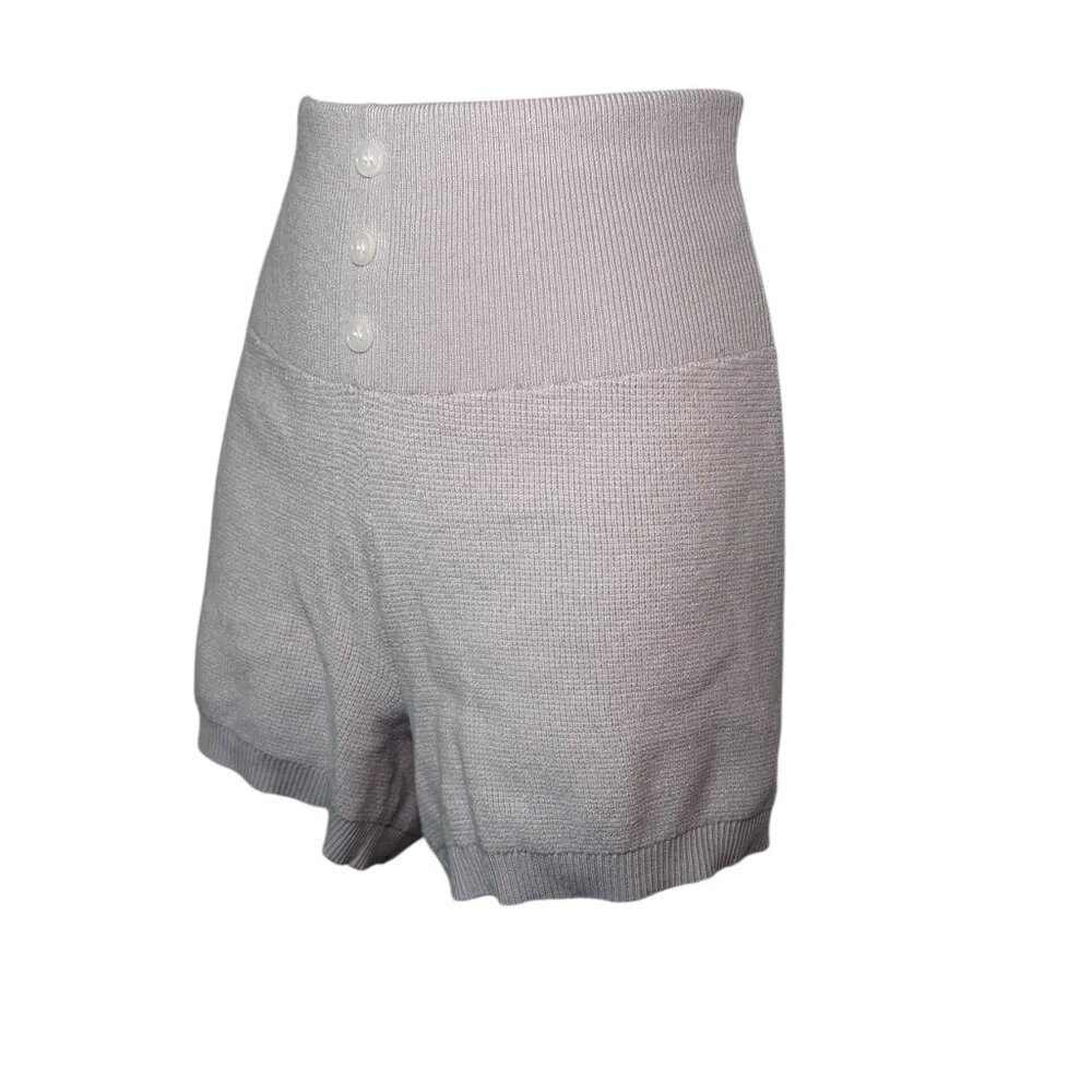 Adyson Parker Gray High Waisted Knit Shorts Medium Sample - Picture 5 of 5